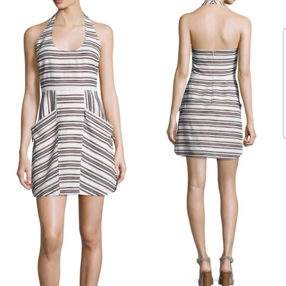 A.L.C. Black and White Striped Mini Dress